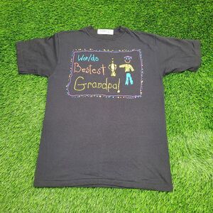 Vintage 90s Grandpa Shirt M/L 20x27 Black Single-Stitch USA